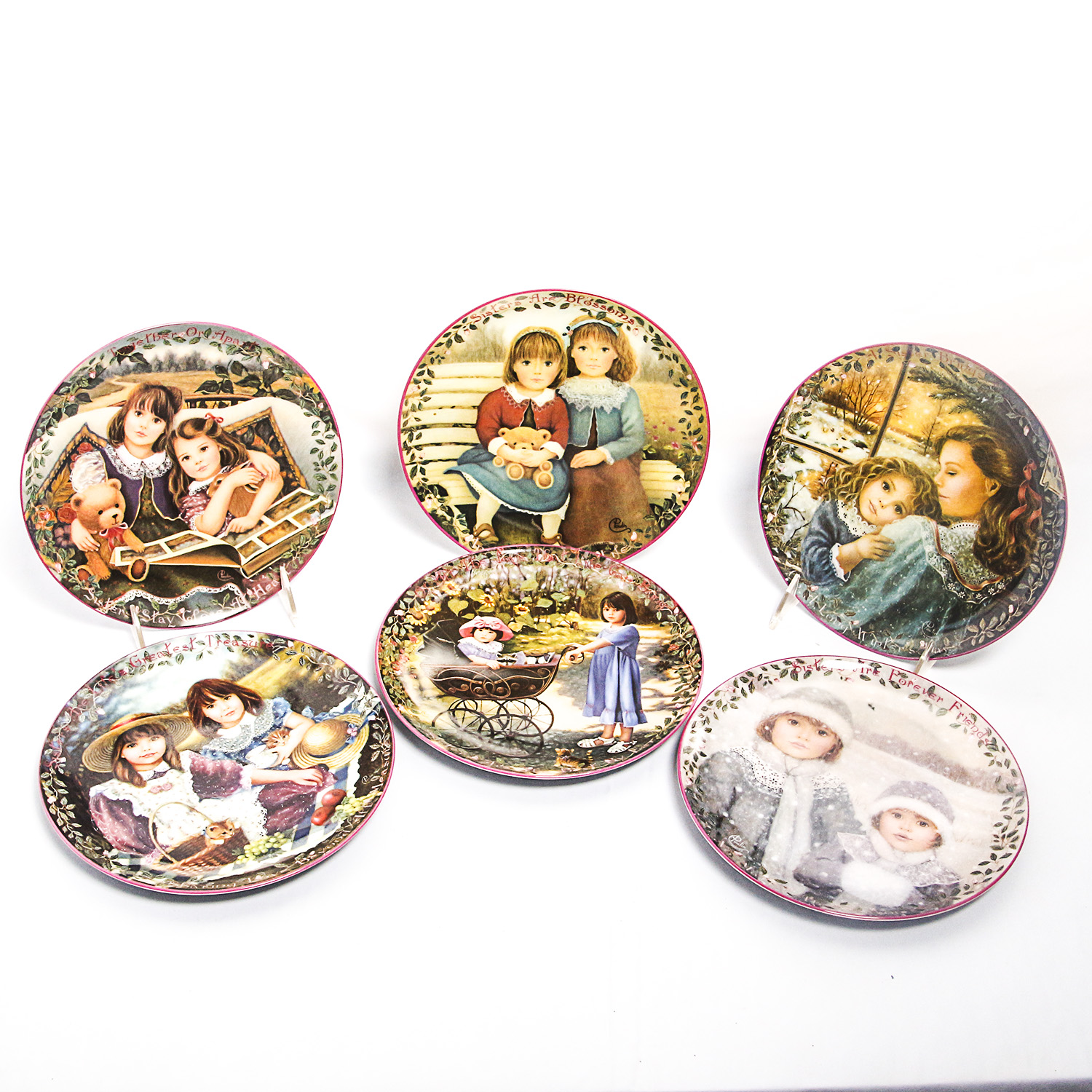 Six Collectible Plates in the "Kindred Moments" Series byChantal Poulin