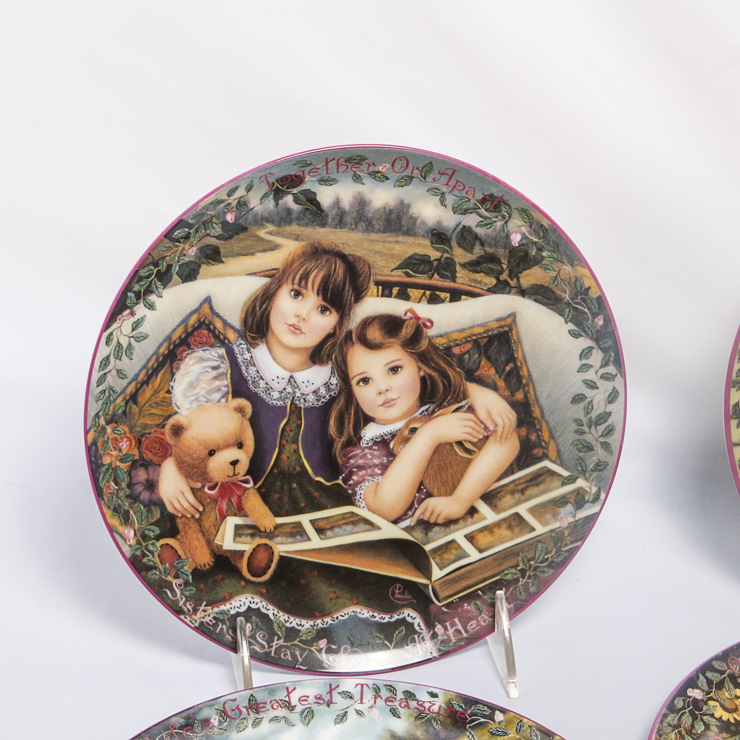 Six Collectible Plates in the "Kindred Moments" Series byChantal Poulin