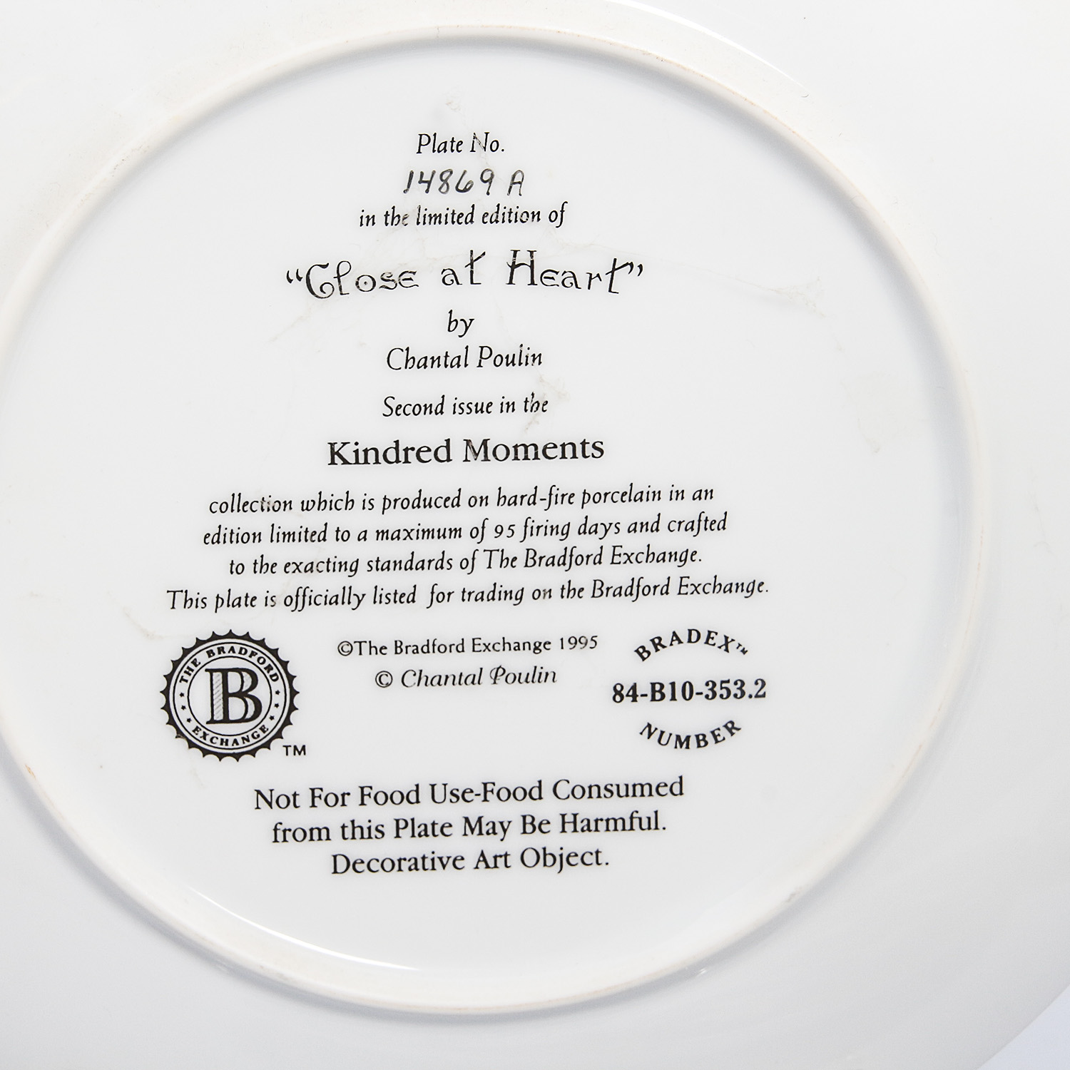 Six Collectible Plates in the "Kindred Moments" Series byChantal Poulin