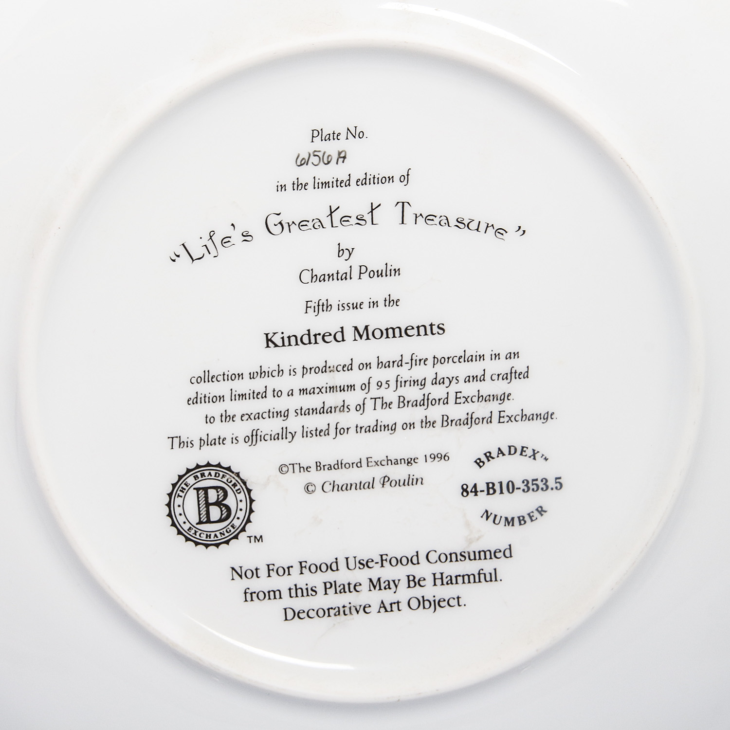 Six Collectible Plates in the "Kindred Moments" Series byChantal Poulin