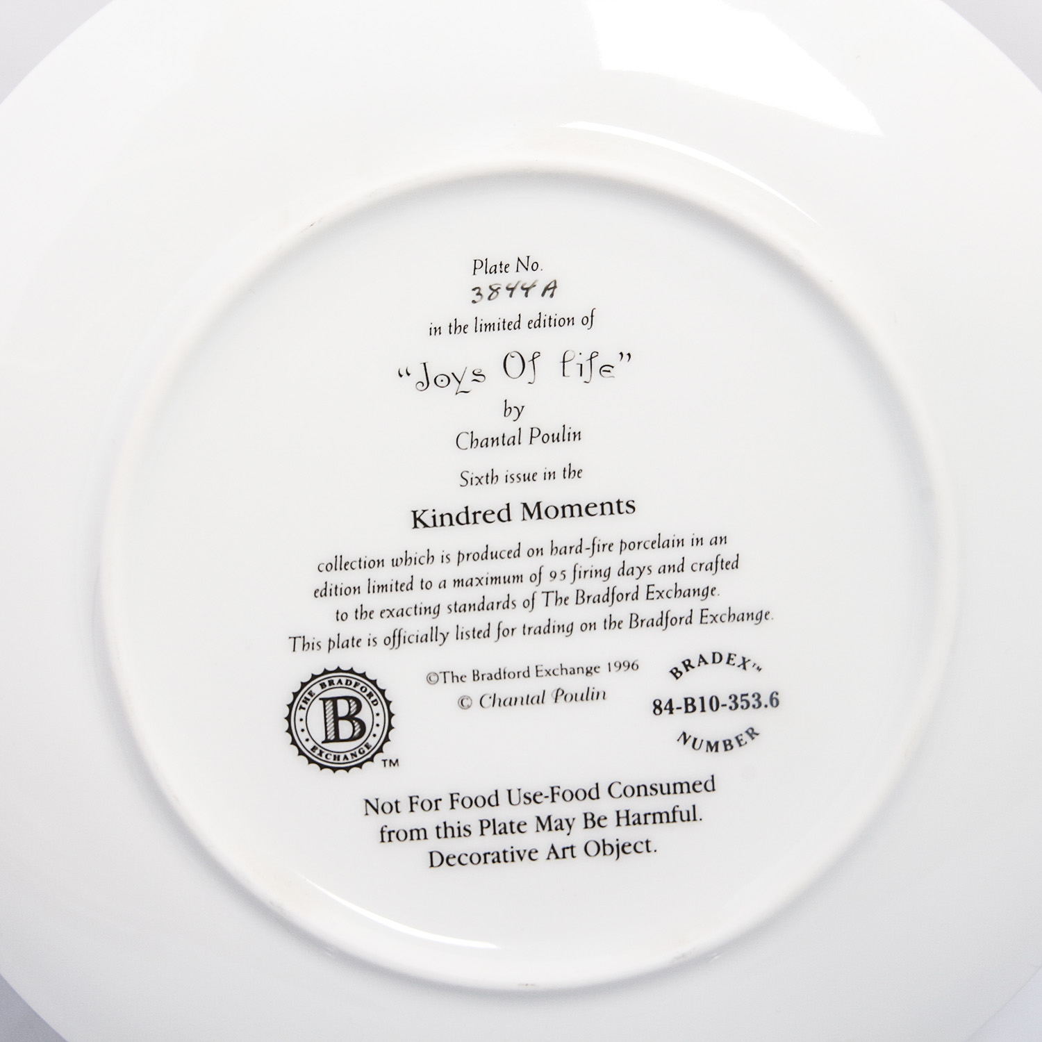 Six Collectible Plates in the "Kindred Moments" Series byChantal Poulin