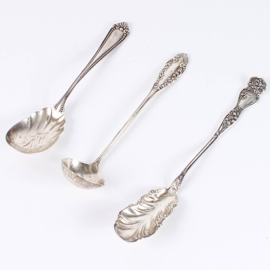 Three Sterling Silver Spoons Including R. Wallace & Sons