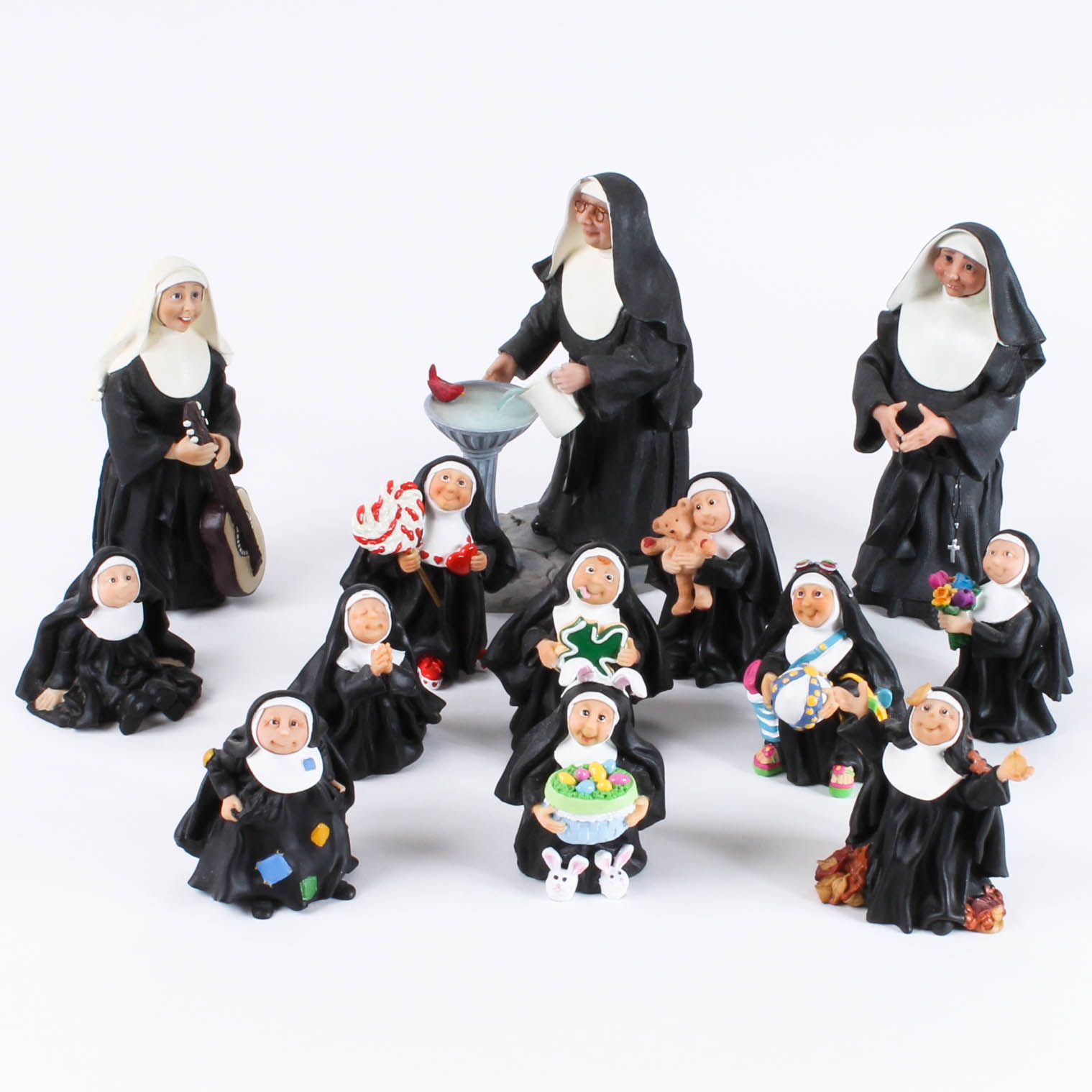 Assortment of Studio Collection Nun Figurines