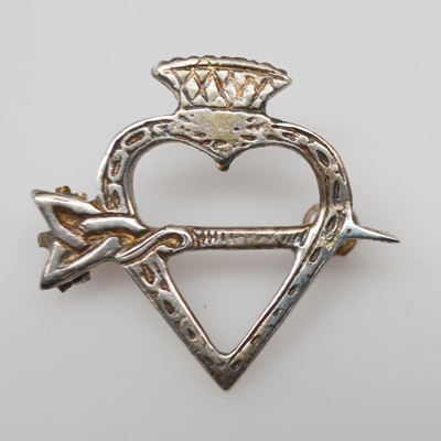 Three Themed Sterling Silver Brooches and One Bracelet