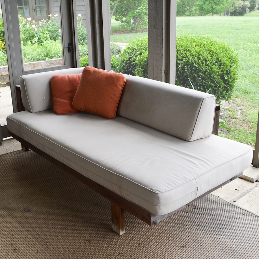 Outdoor Wood Sofa with Cushions