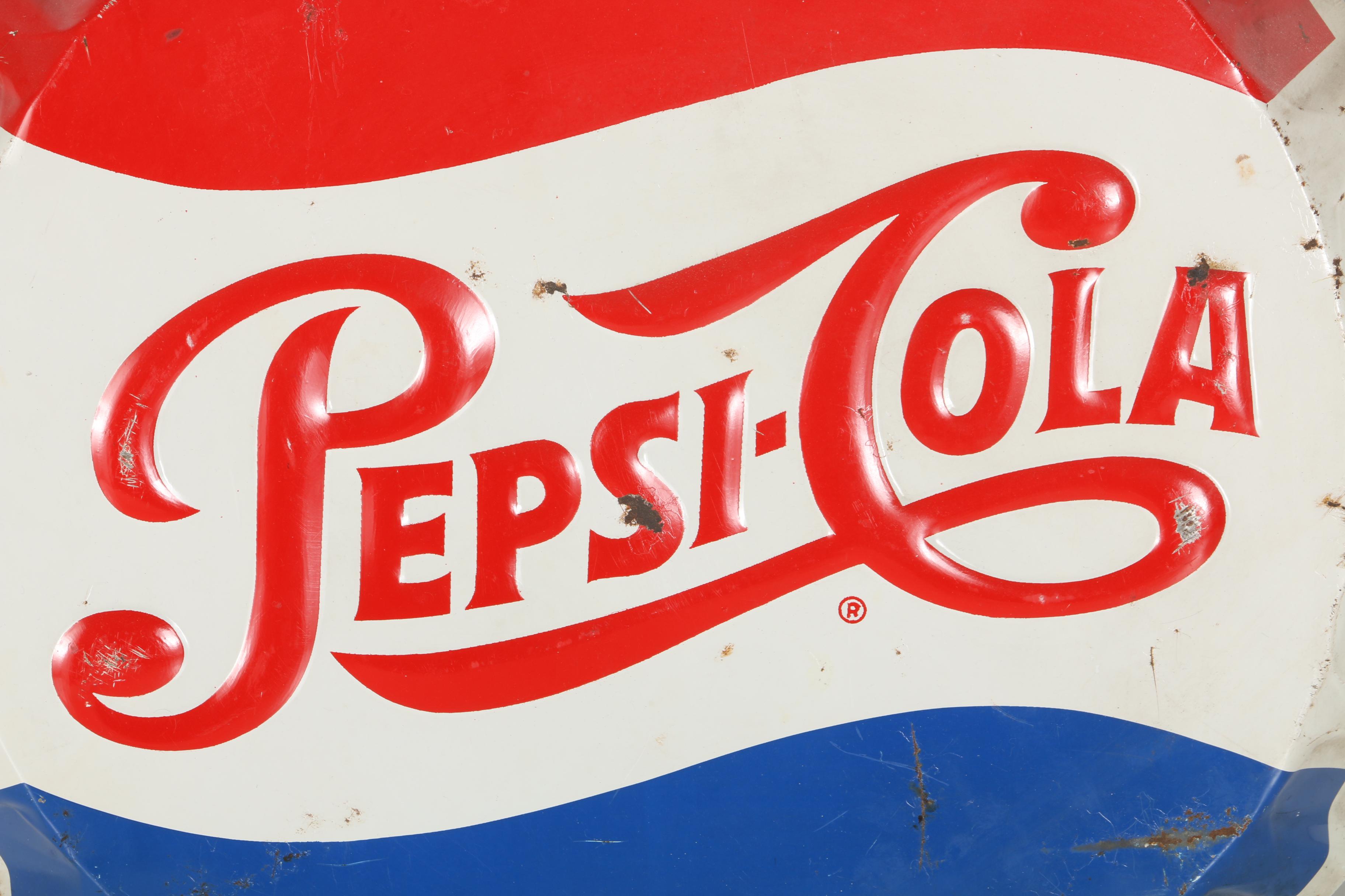 Vintage Pepsi-Cola Bottle Cap Sign