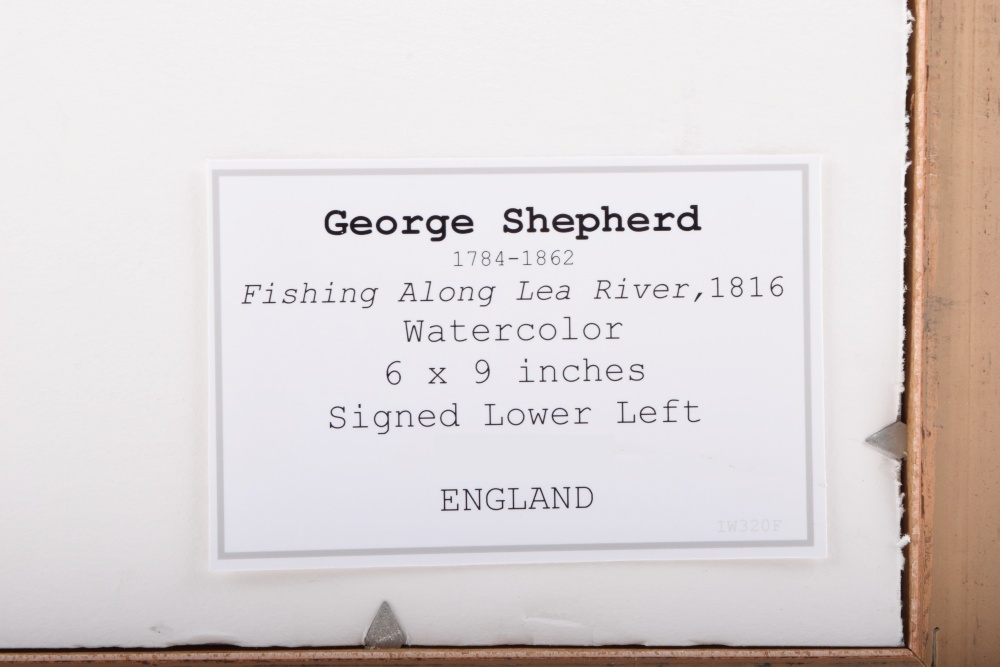 1816 Watercolor "Fishing Along lea River" by George Shepherd