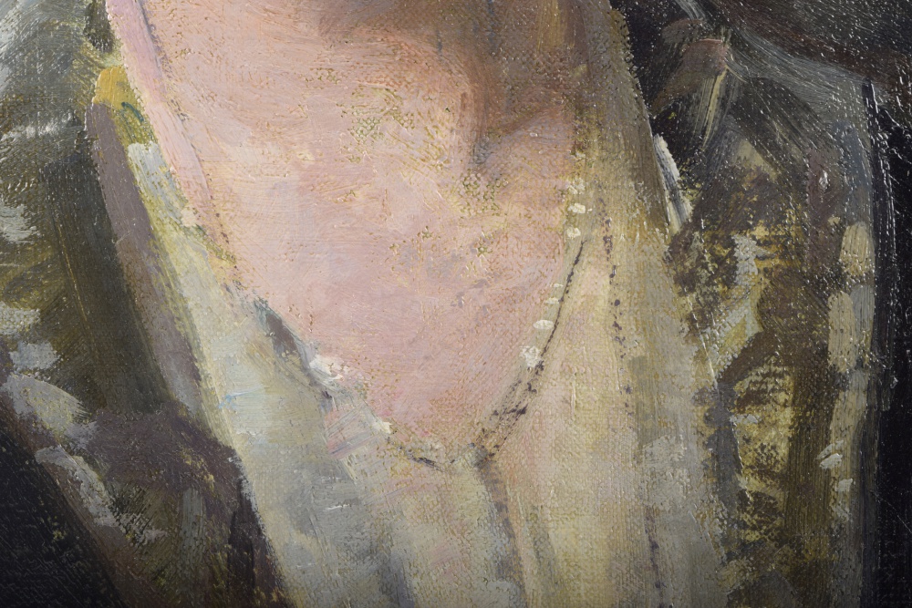 Original Oil Portrait of Gray Haired Woman by Emily B Waite