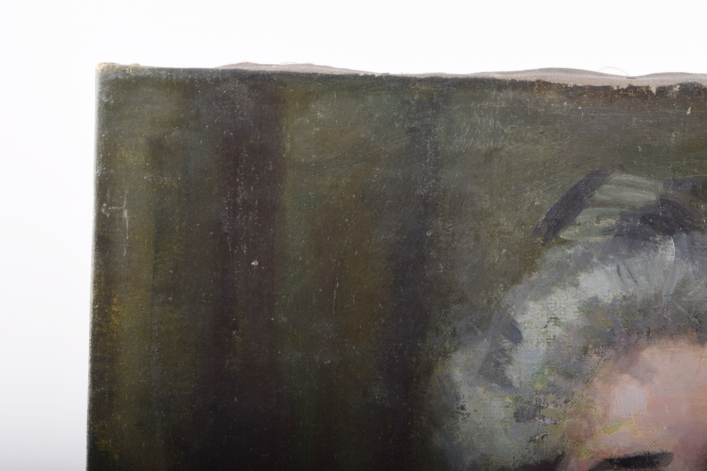 Original Oil Portrait of Gray Haired Woman by Emily B Waite