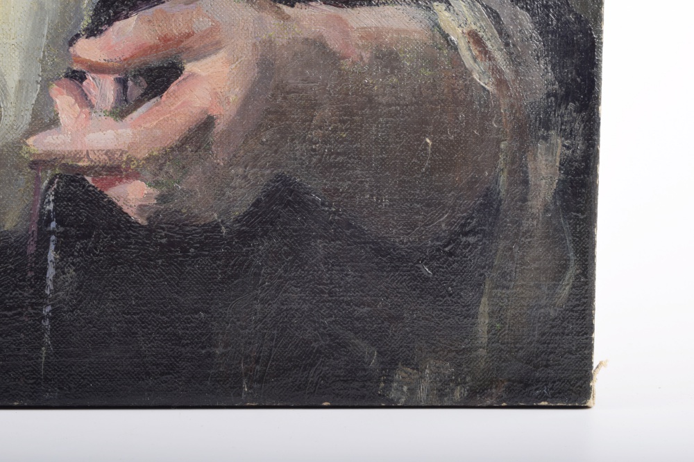 Original Oil Portrait of Gray Haired Woman by Emily B Waite