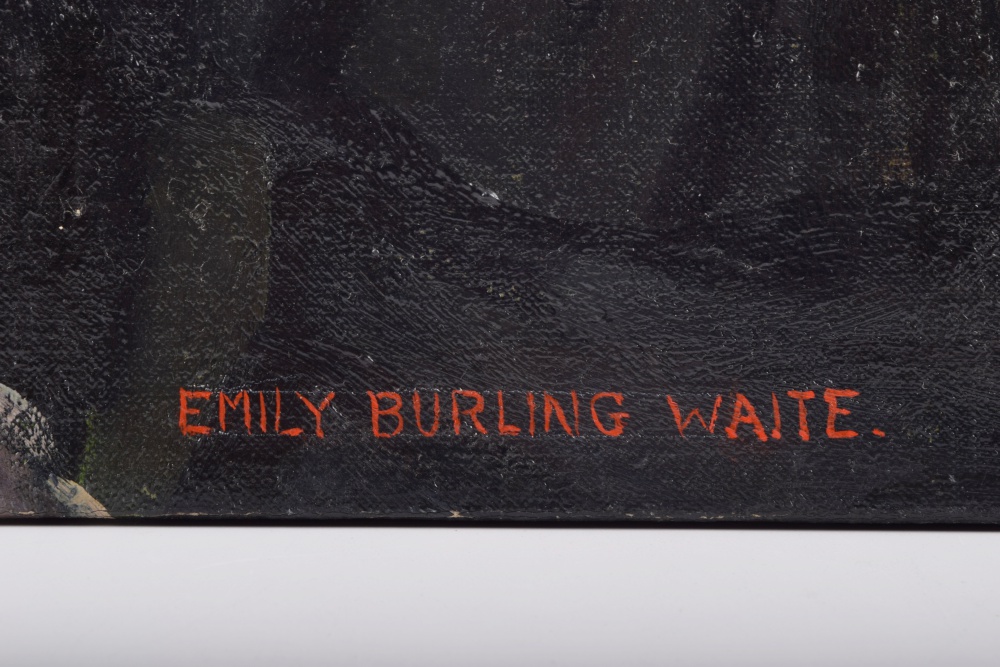 Original Oil Portrait of Gray Haired Woman by Emily B Waite