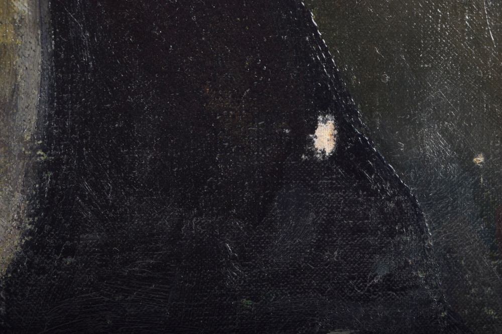 Original Oil Portrait of Gray Haired Woman by Emily B Waite