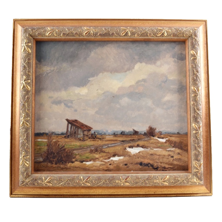Original German Landscape Painting by Herman Stockmann, 1867-1939