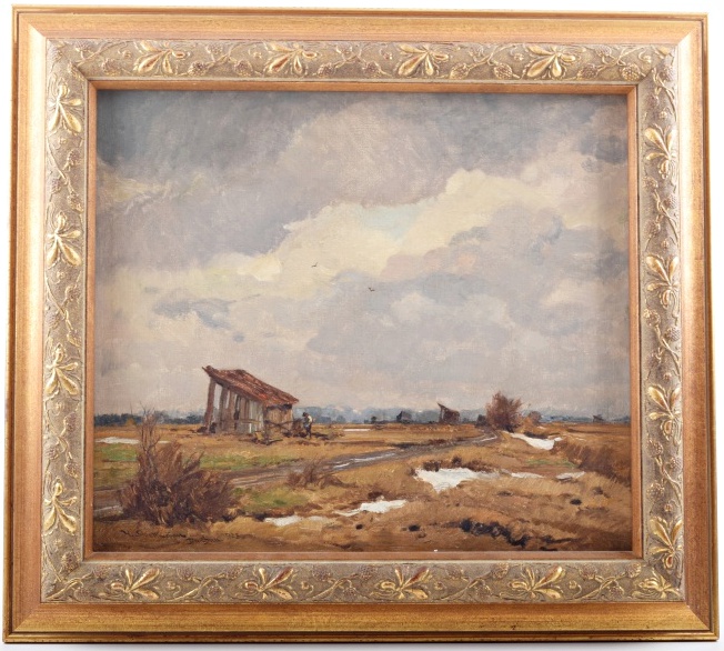 Original German Landscape Painting by Herman Stockmann, 1867-1939