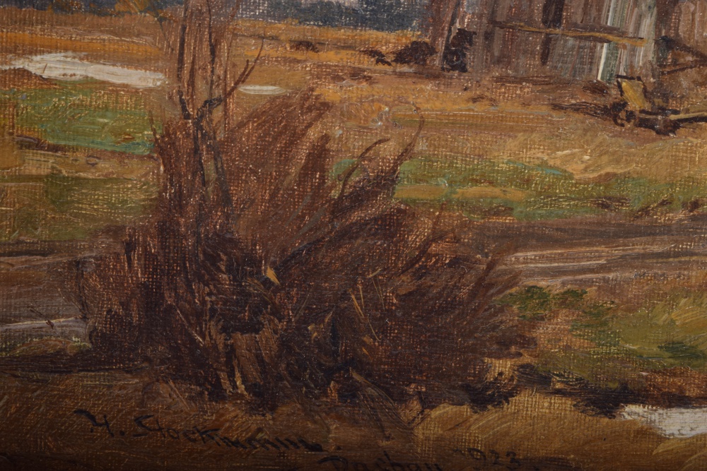 Original German Landscape Painting by Herman Stockmann, 1867-1939