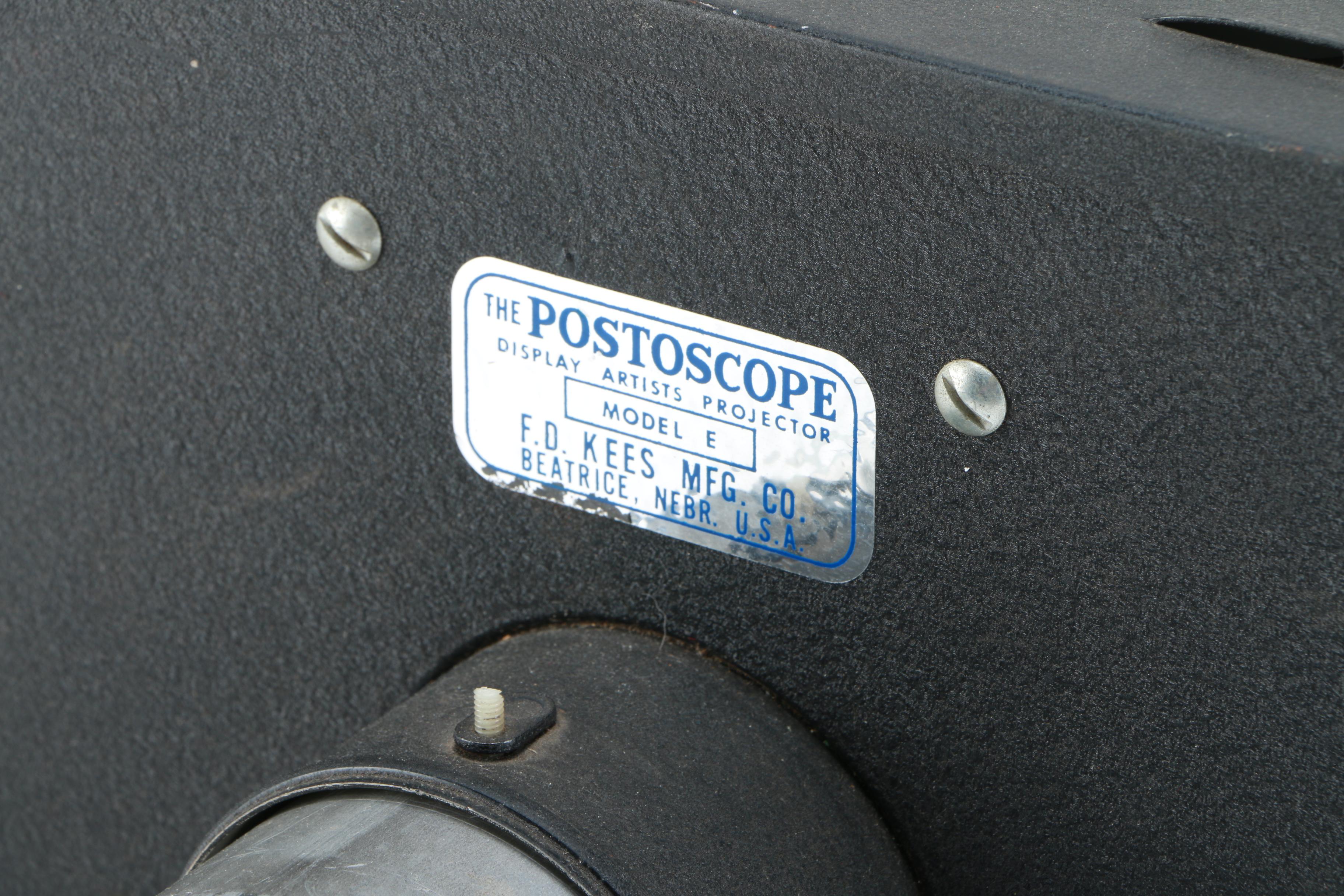 1930s Postoscope Display Artist's Projector by F.D. Kees
