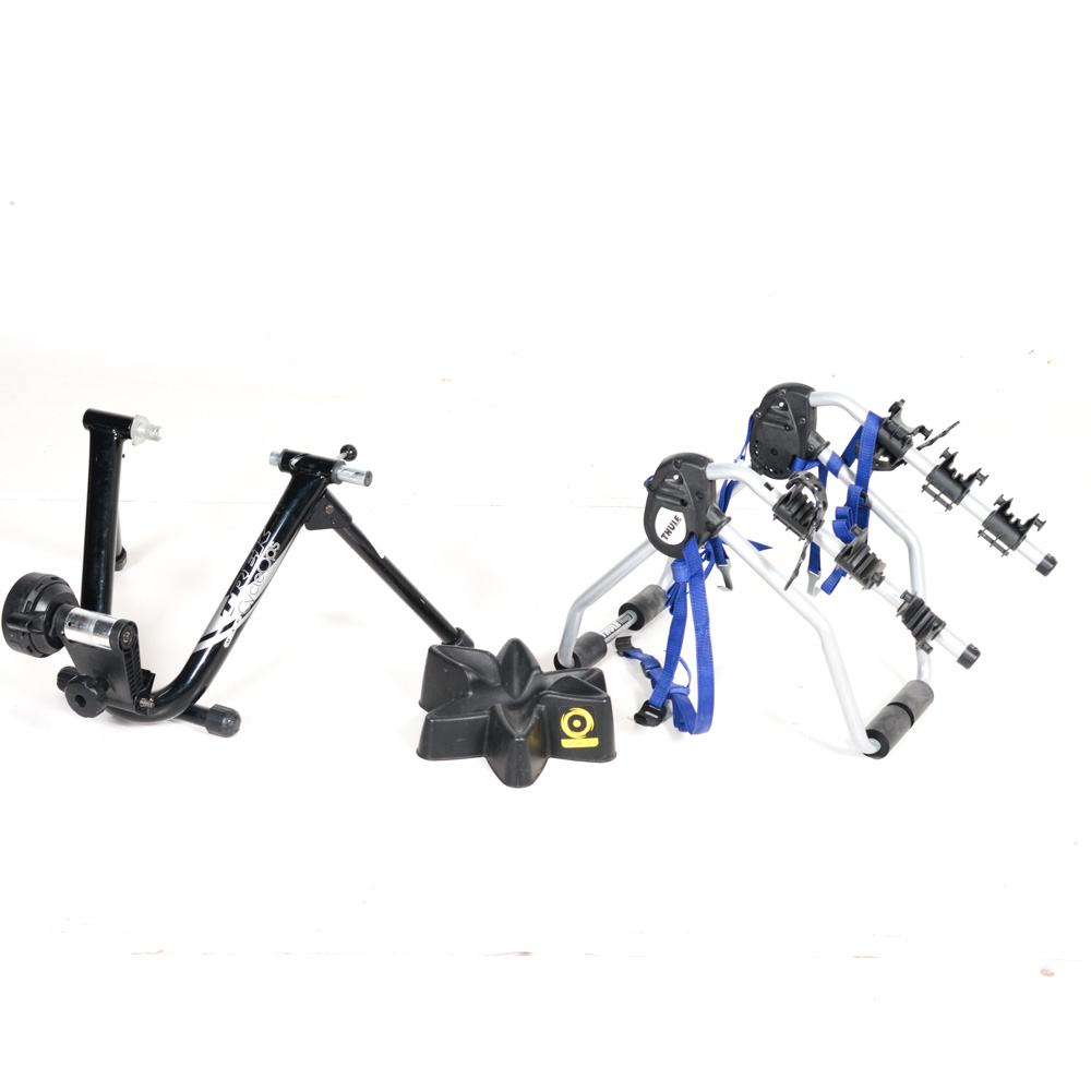 Trek Cycle Ops Trainer and Thule Bike Rack