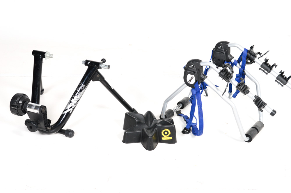 Trek Cycle Ops Trainer and Thule Bike Rack