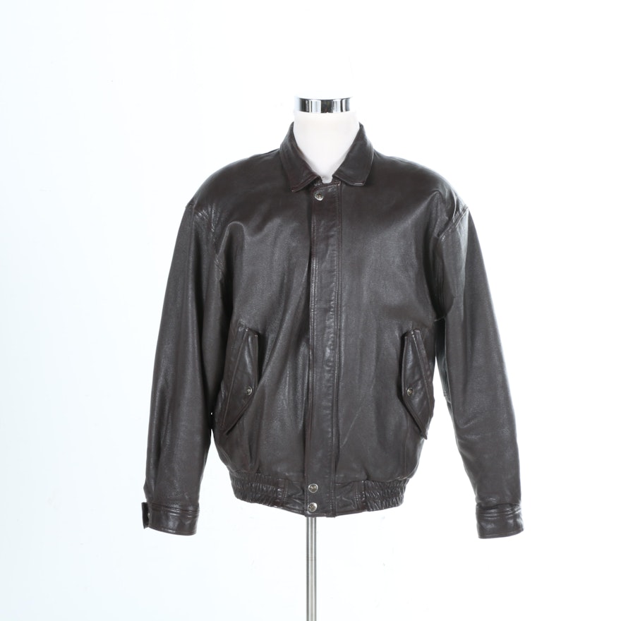 St. Johns Bay Men's Brown Leather Jacket