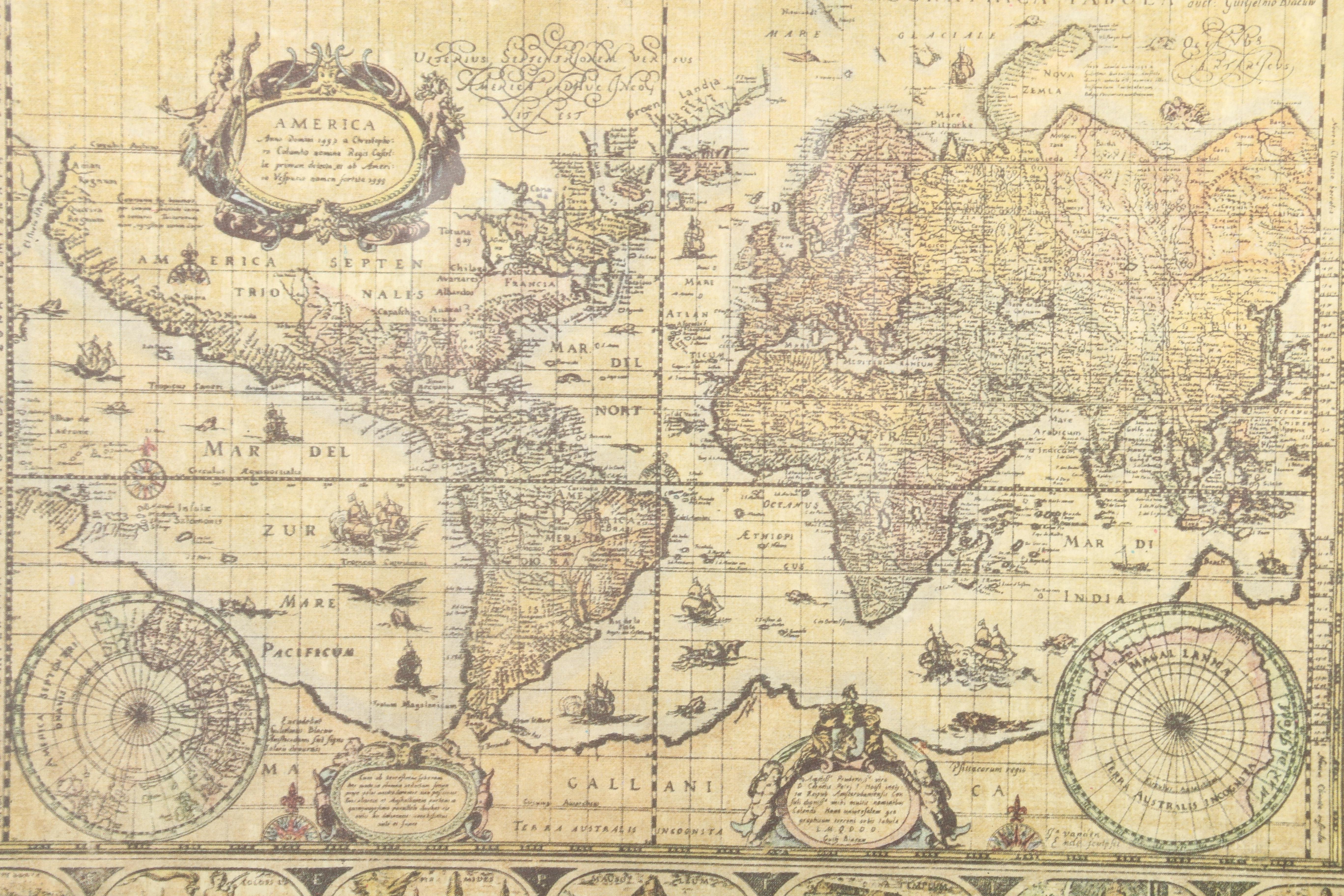 Reproduction Lithograph of Colonial Era World Map