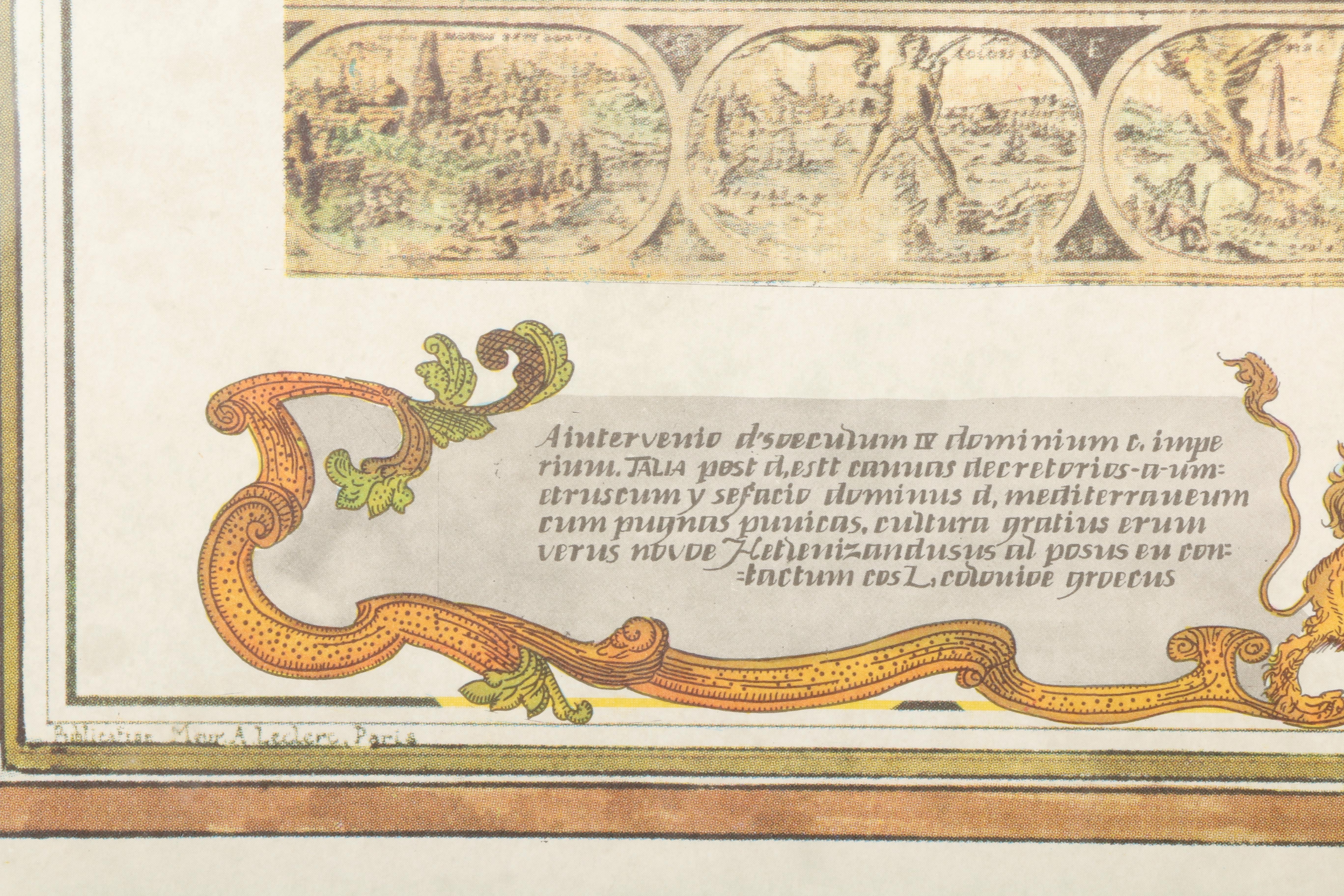 Reproduction Lithograph of Colonial Era World Map