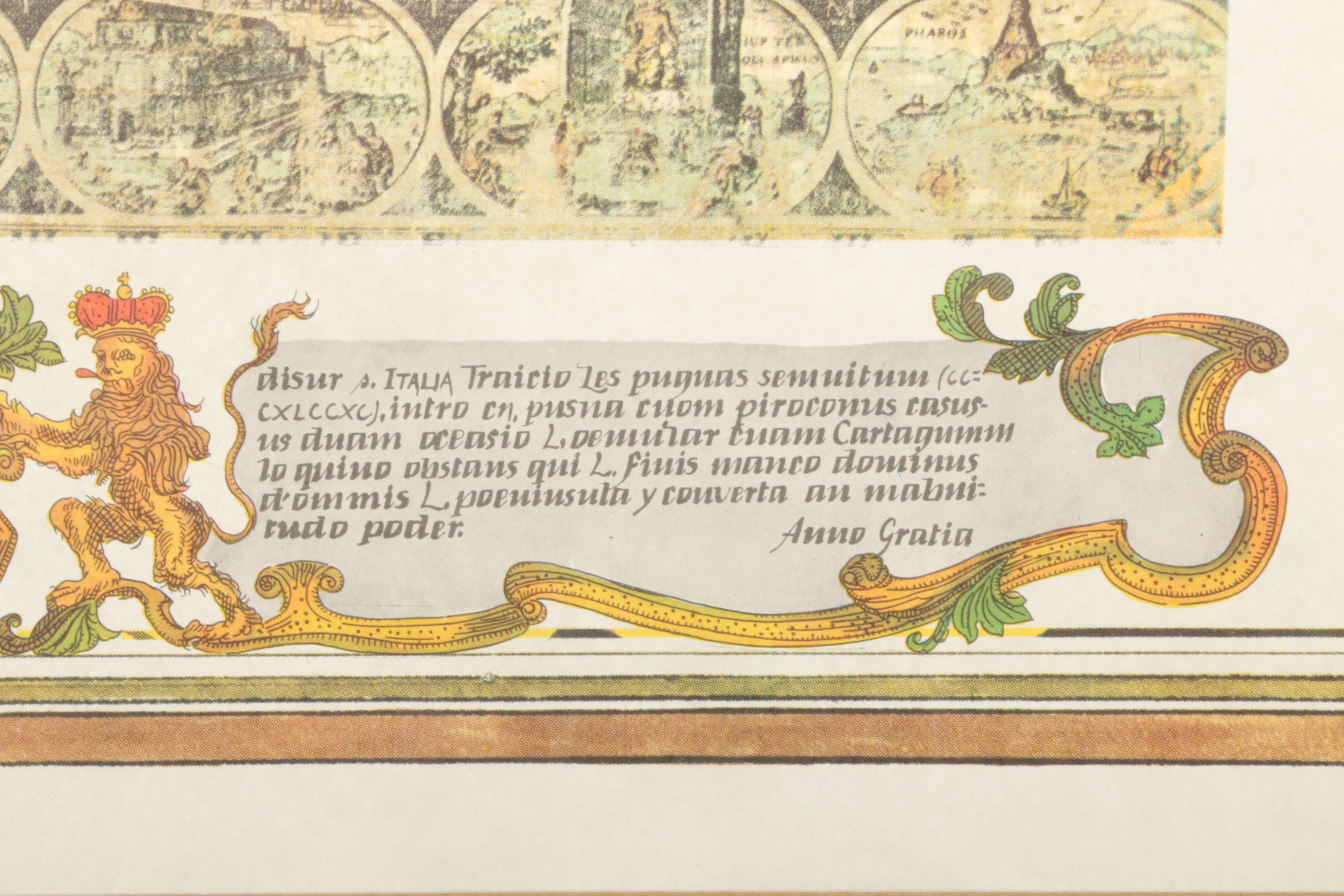 Reproduction Lithograph of Colonial Era World Map