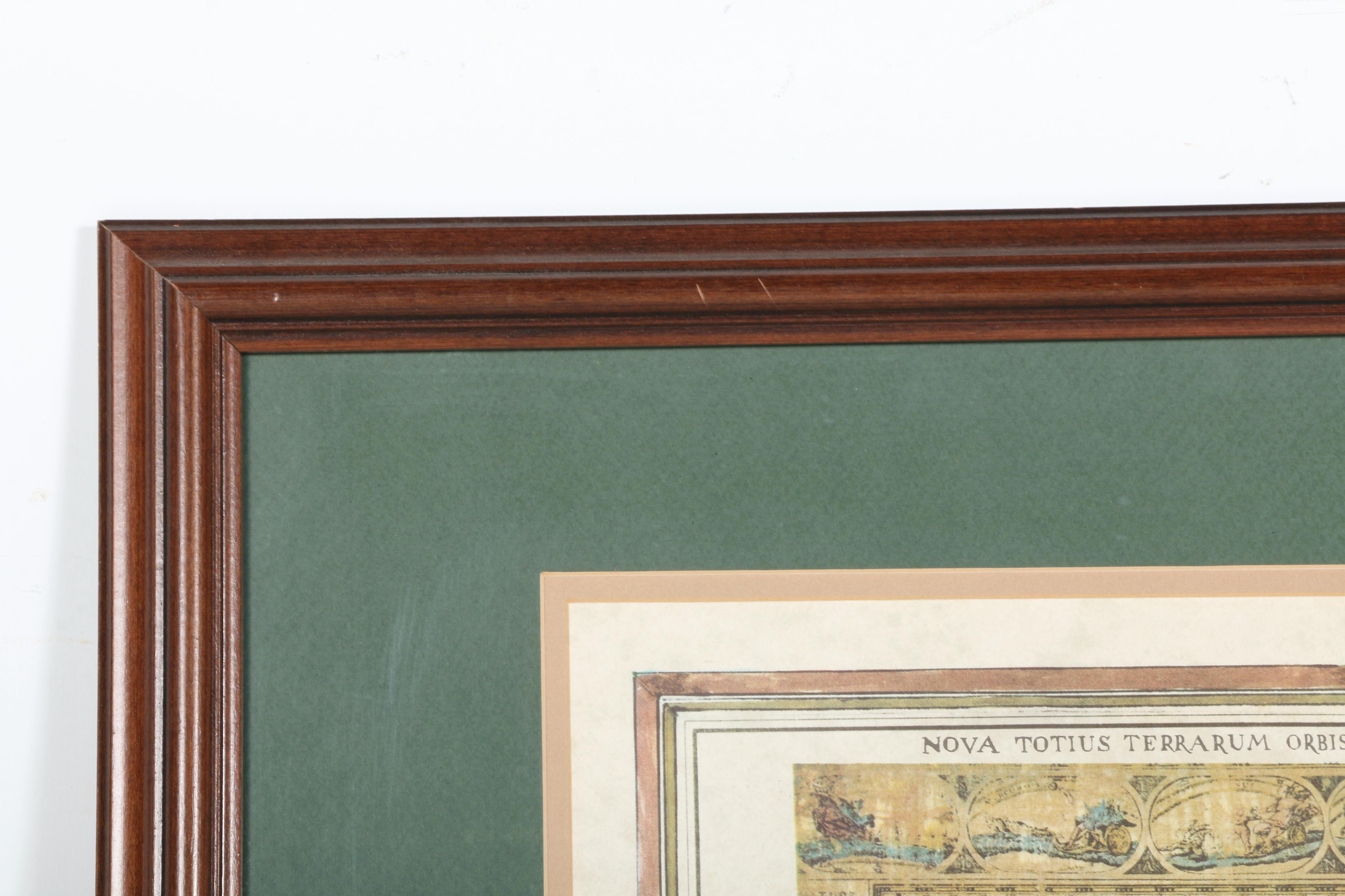 Reproduction Lithograph of Colonial Era World Map