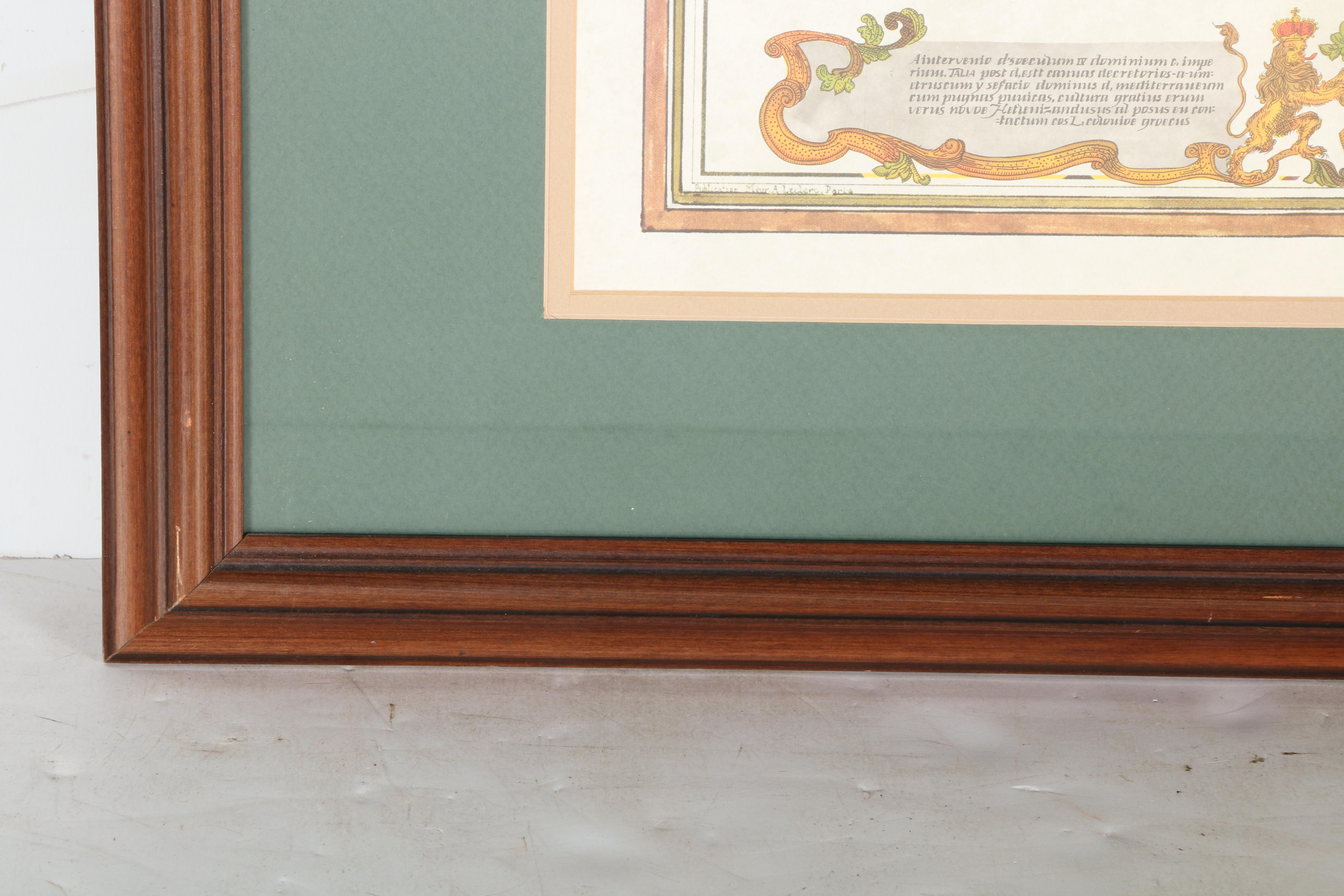 Reproduction Lithograph of Colonial Era World Map