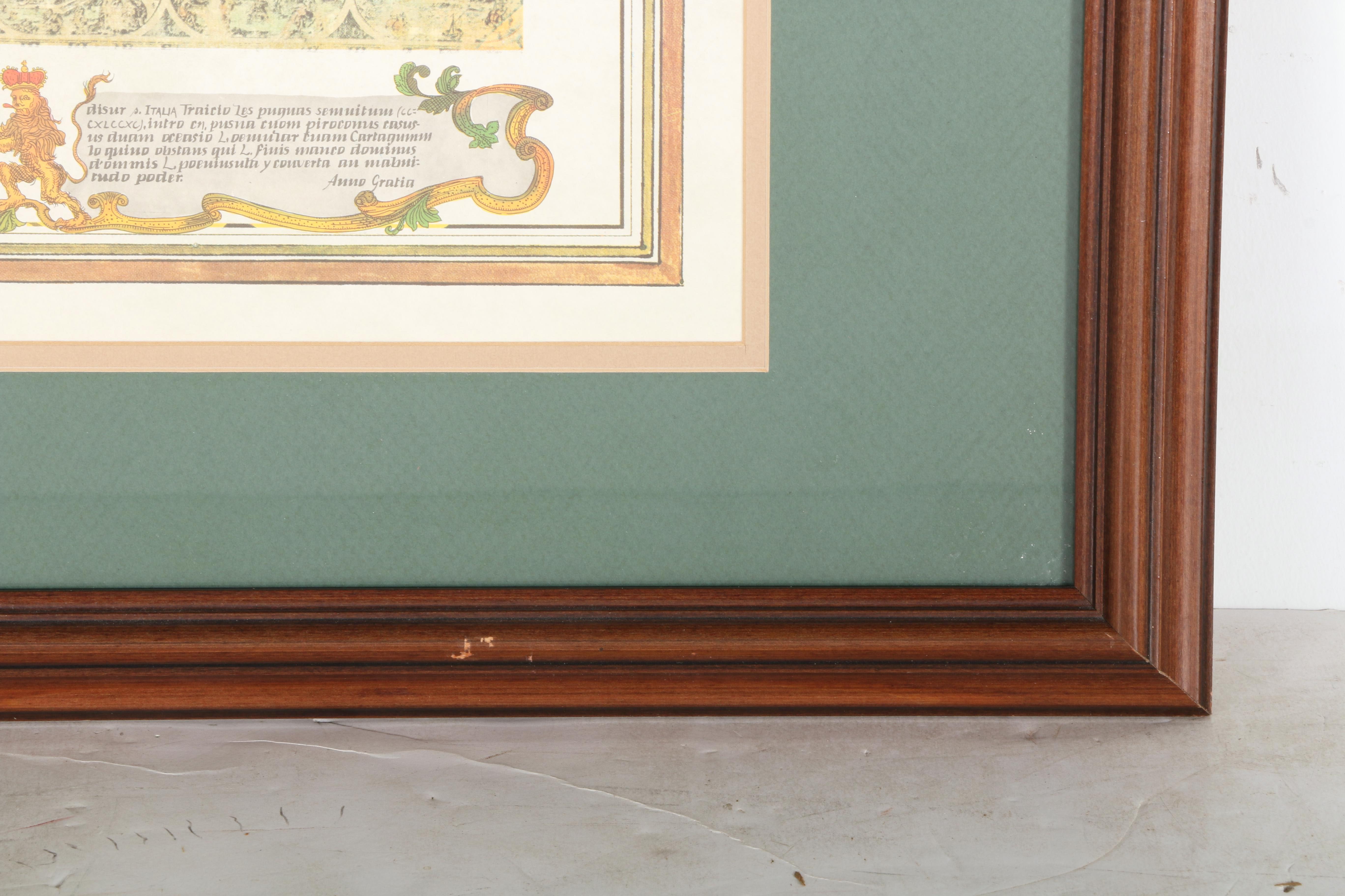 Reproduction Lithograph of Colonial Era World Map