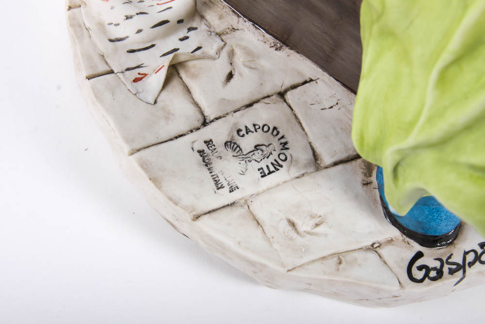 Capodimonte Hand-Painted Porcelain Clown Figurine