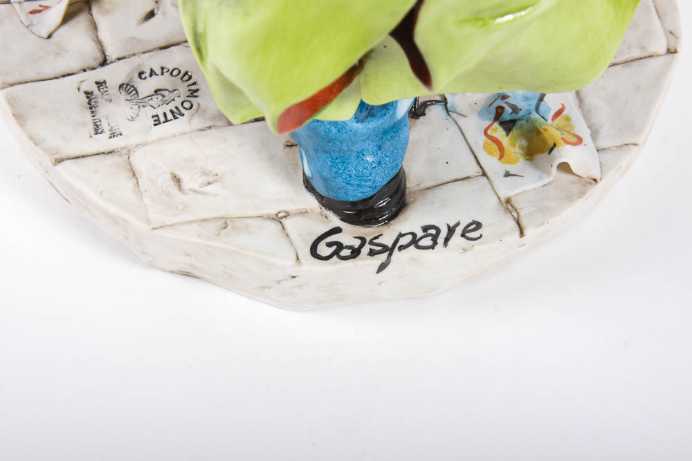 Capodimonte Hand-Painted Porcelain Clown Figurine