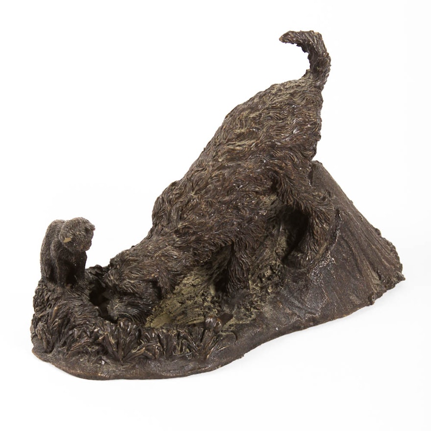 English Digging Dog Figurine