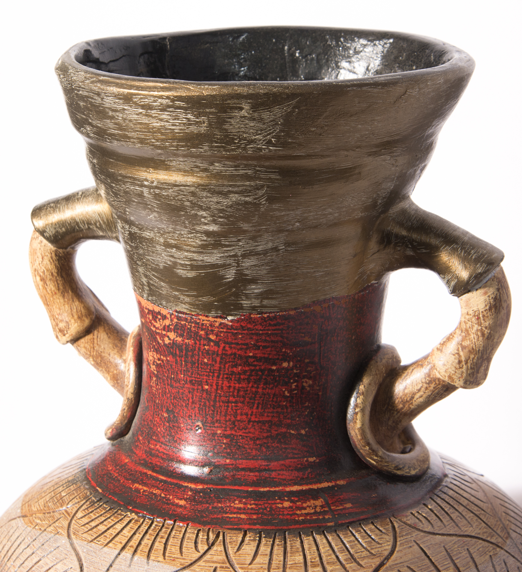 Large Decorative Wood Vessel