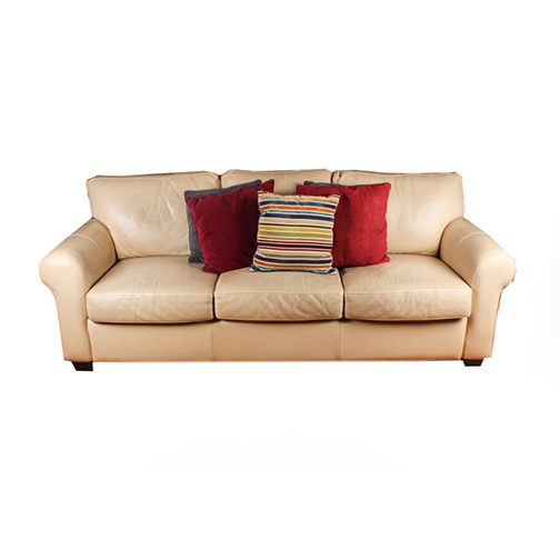 Contemporary Faux-Leather Sofa