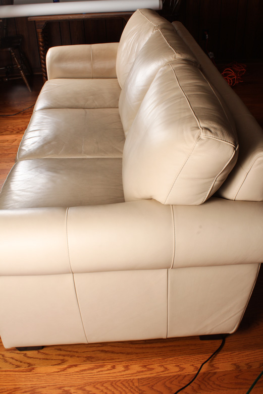 Contemporary Faux-Leather Sofa