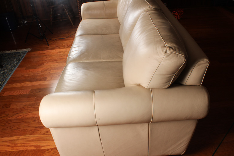 Contemporary Faux-Leather Sofa