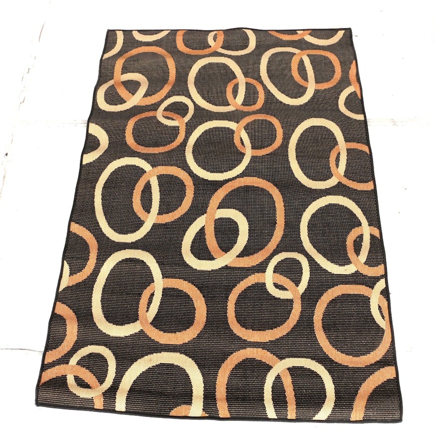 Power-Loomed Contemporary Op Art Area Rug