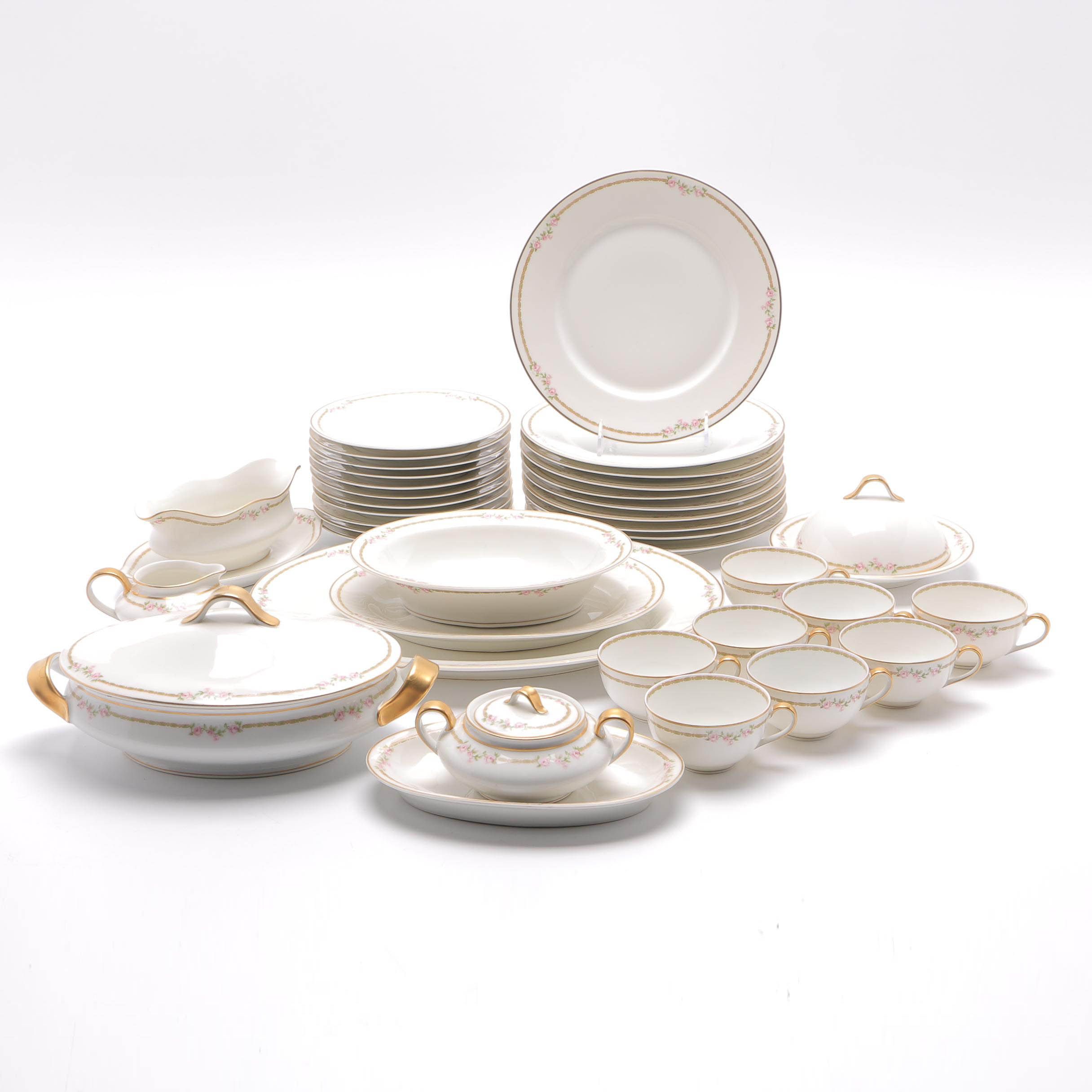 Pink Floral Haviland Limoges China Set