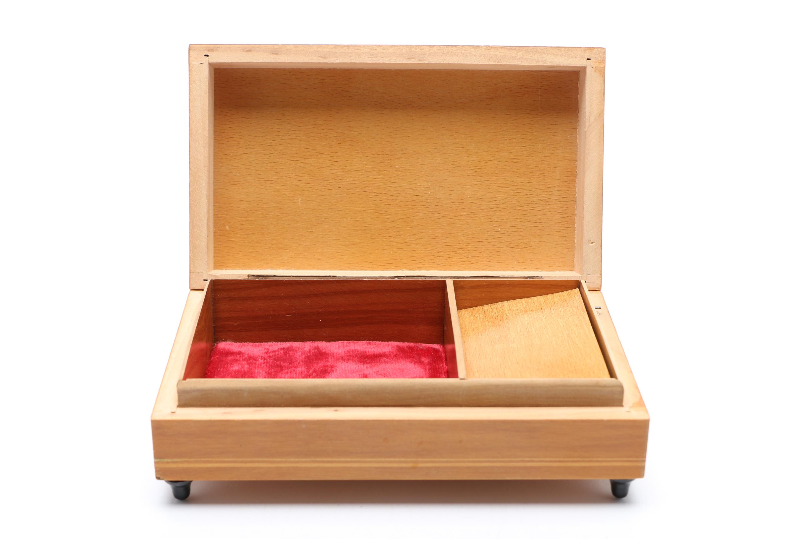 Inlaid Vintage Wooden Music Box