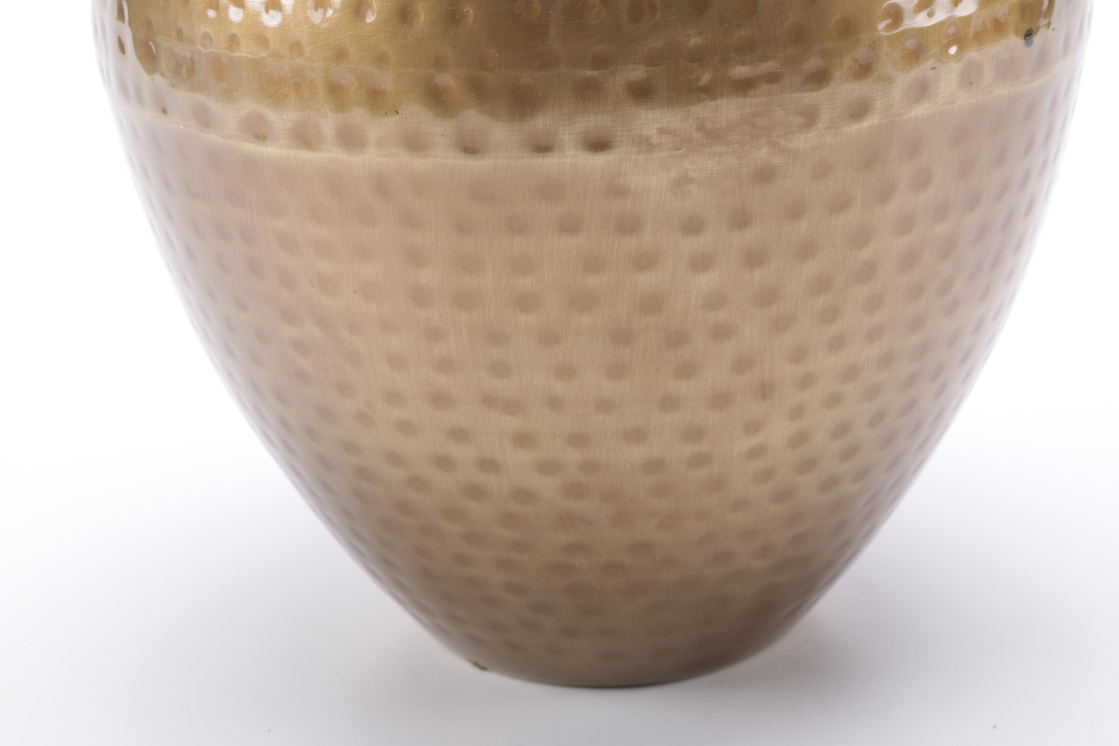 Modern Hammered Metallic Vases