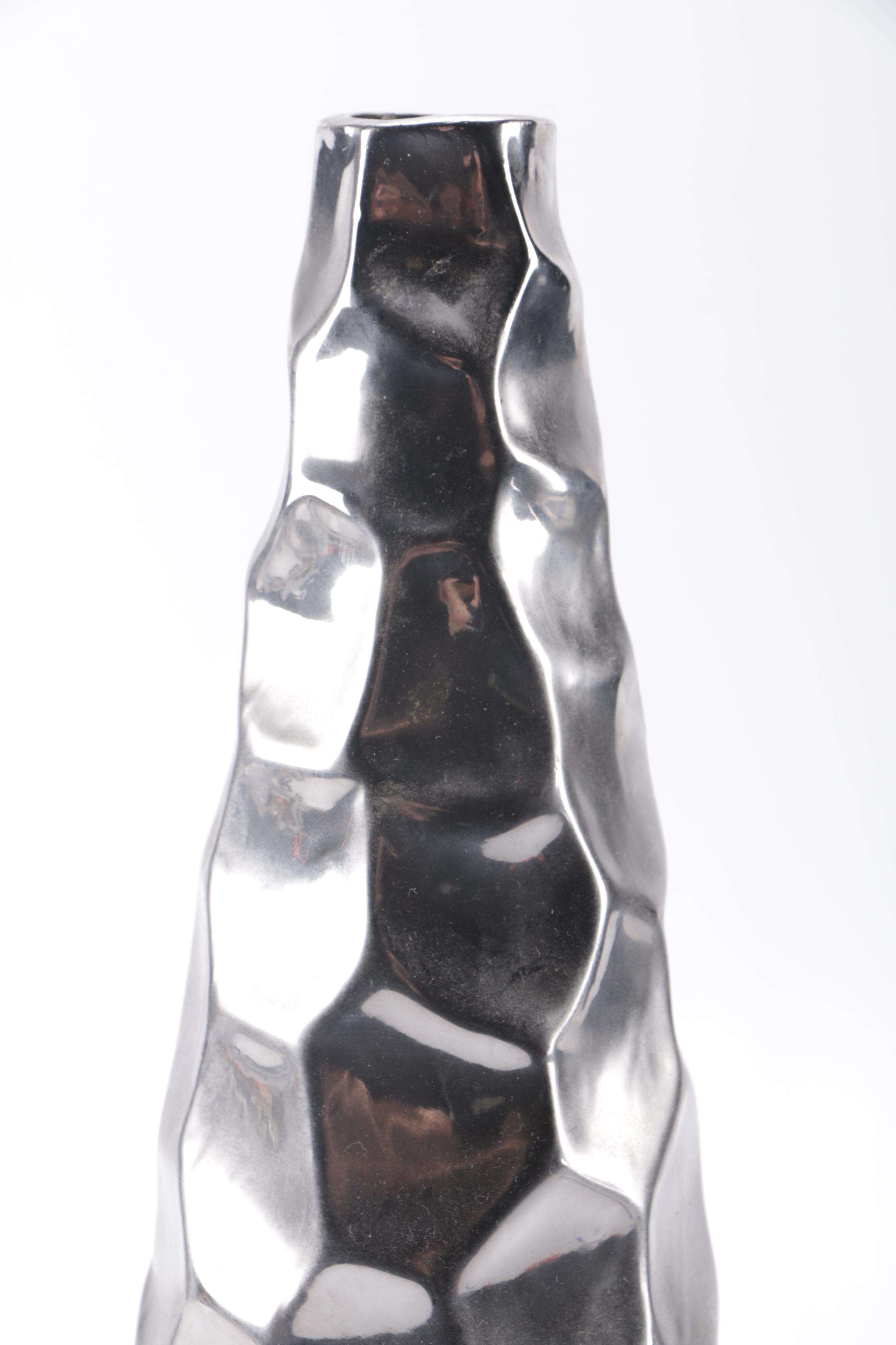 Modern Hammered Metallic Vases