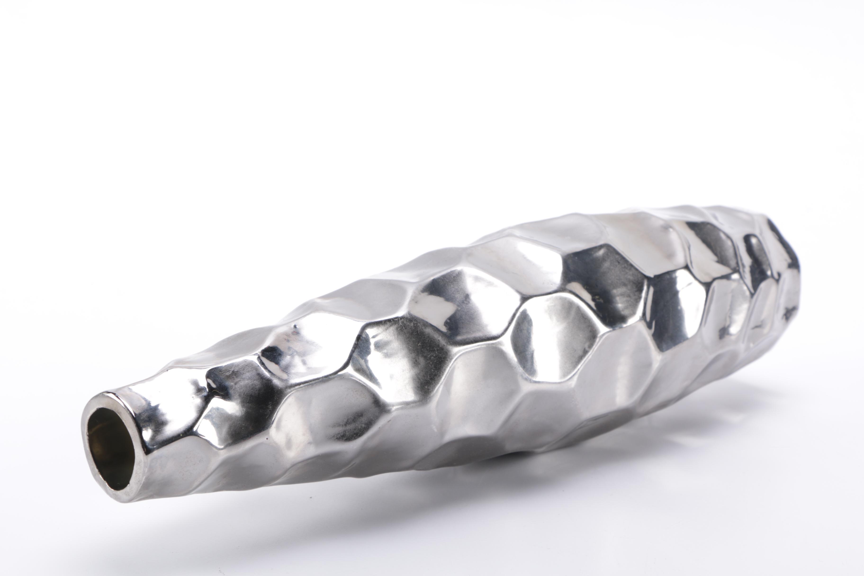 Modern Hammered Metallic Vases