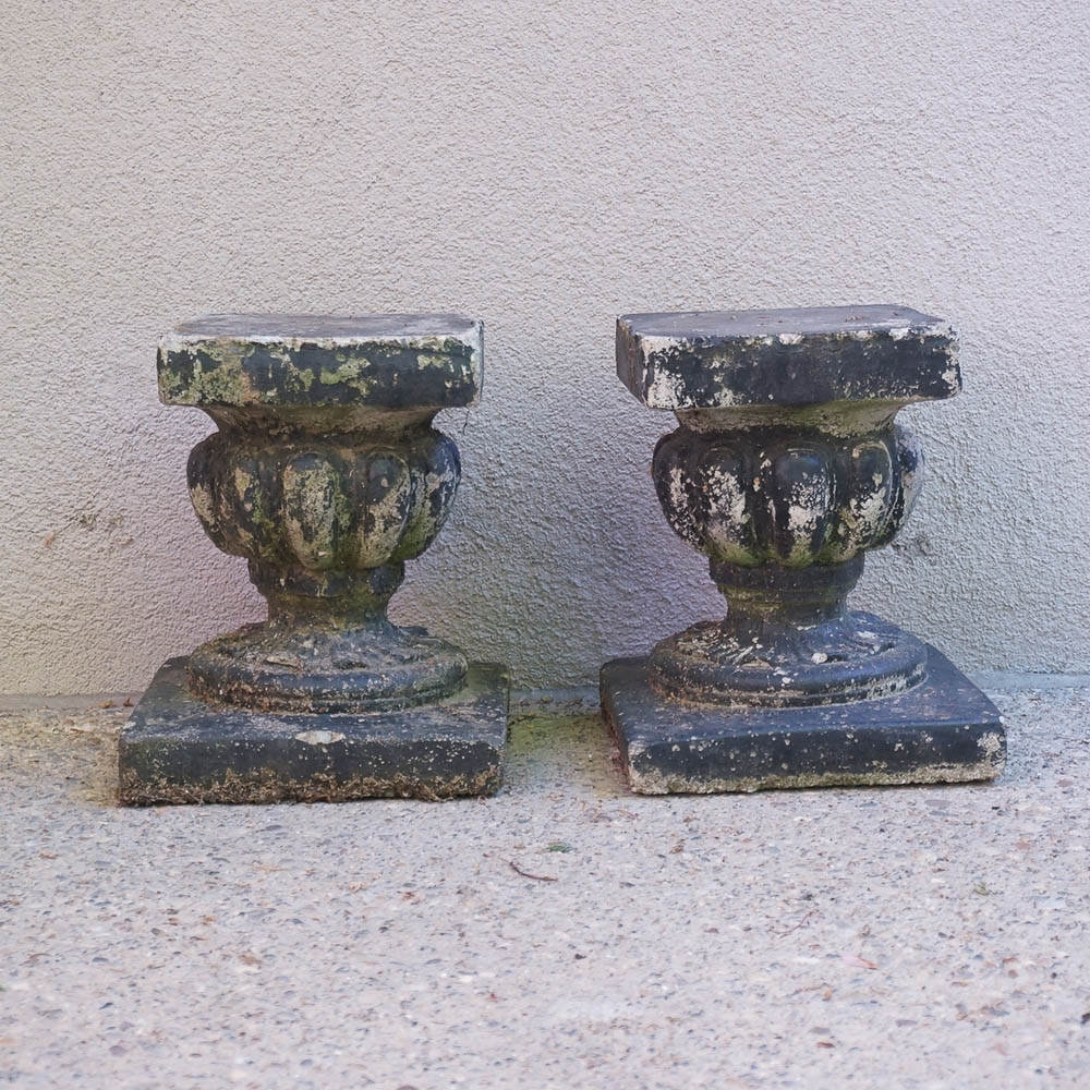 Pair of Concrete Plant Stands