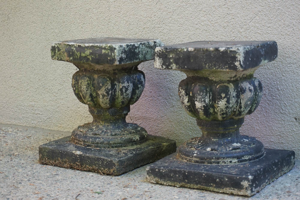 Pair of Concrete Plant Stands