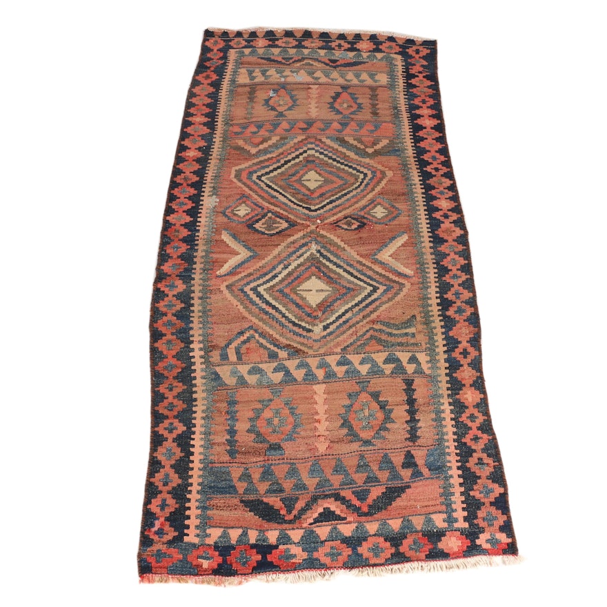 Antique Handwoven Persian Tribal Area Kilim