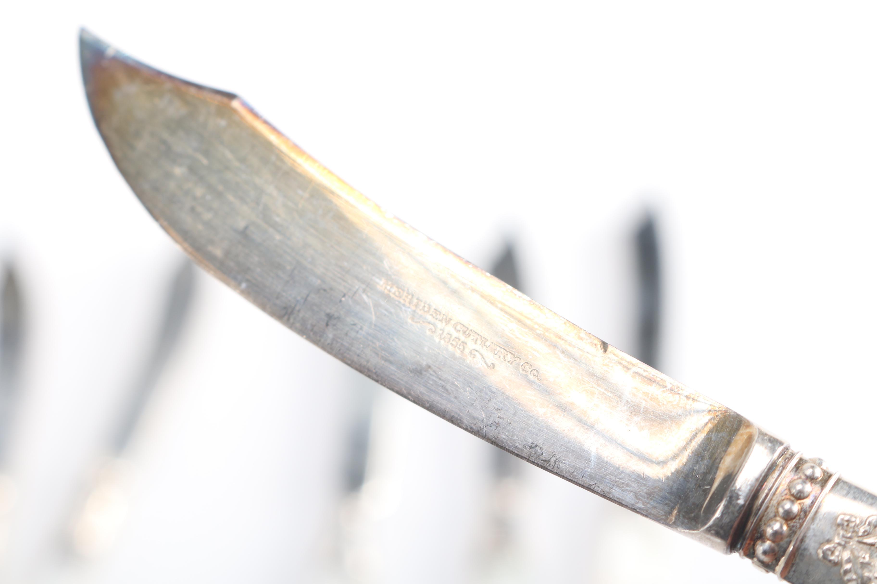 Meriden Cutlery Co. Mother of Pearl and Sterling Handle Knives