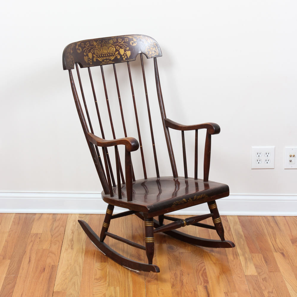 Vintage Hitchcock Style Rocking Chair by Nichols & Stone