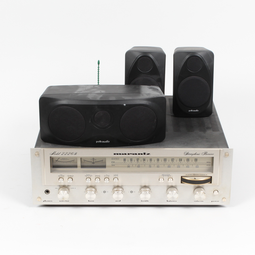 Marantz Stereophonic Receiver and Polk Audio Speakers