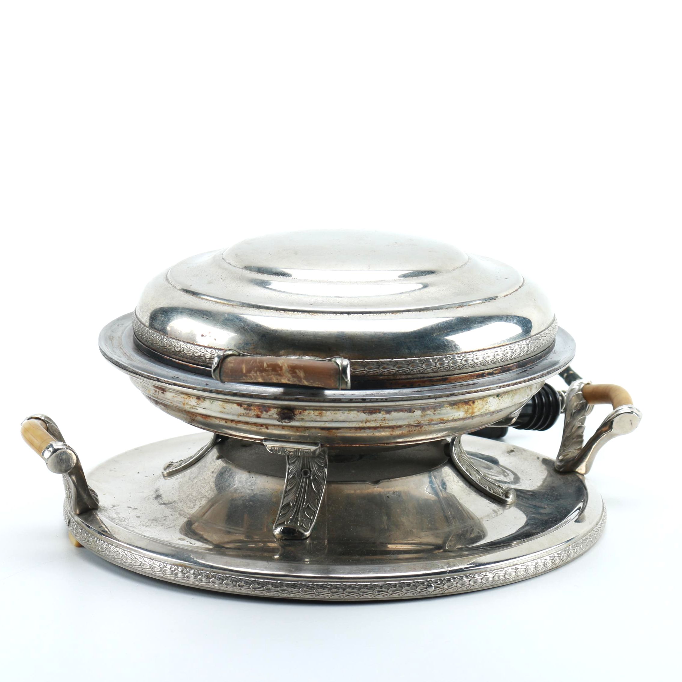 Vintage Royal Rochester Silver Plate Waffle Iron