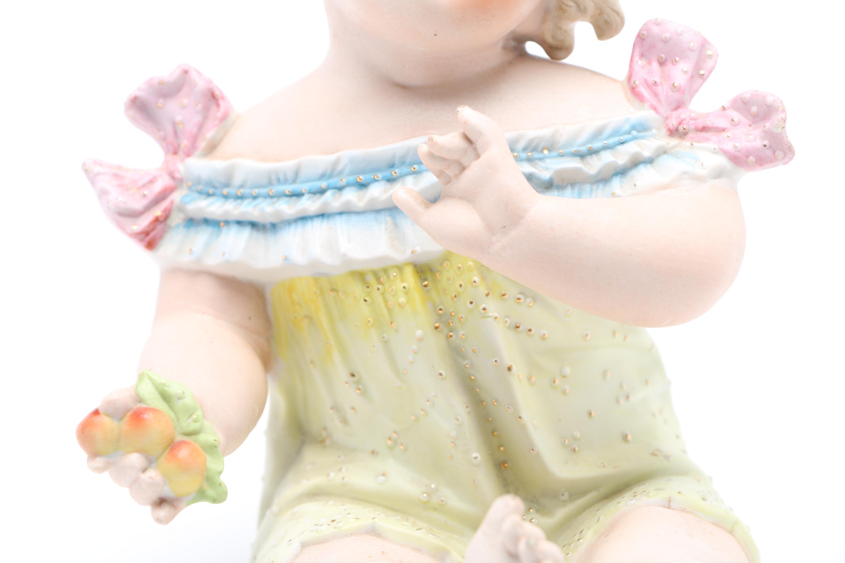 Piano Baby Bisque Figurine